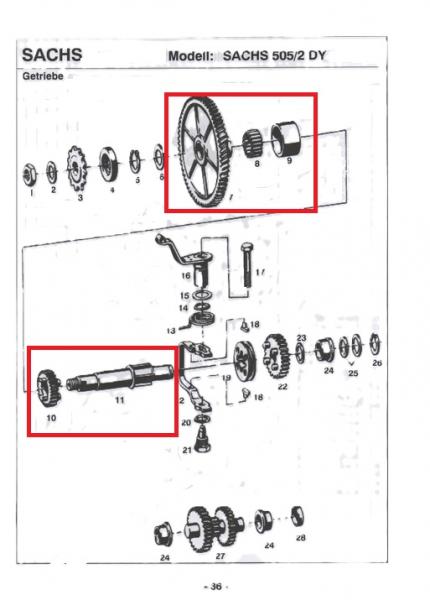 VORGELEGERAD SACHS 505/2